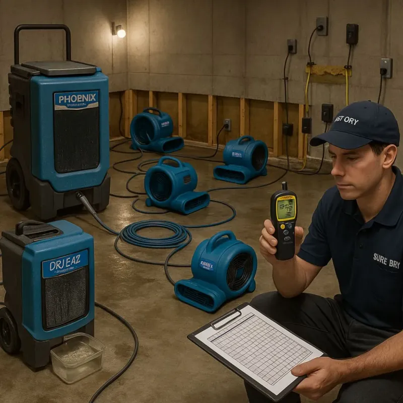 Structural Drying and Dehumidification process in Keshena, WI